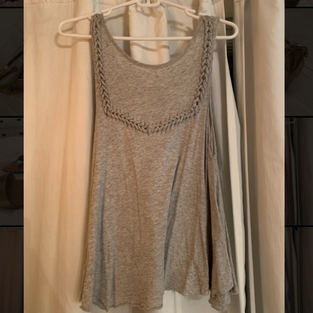 Gray braid tank